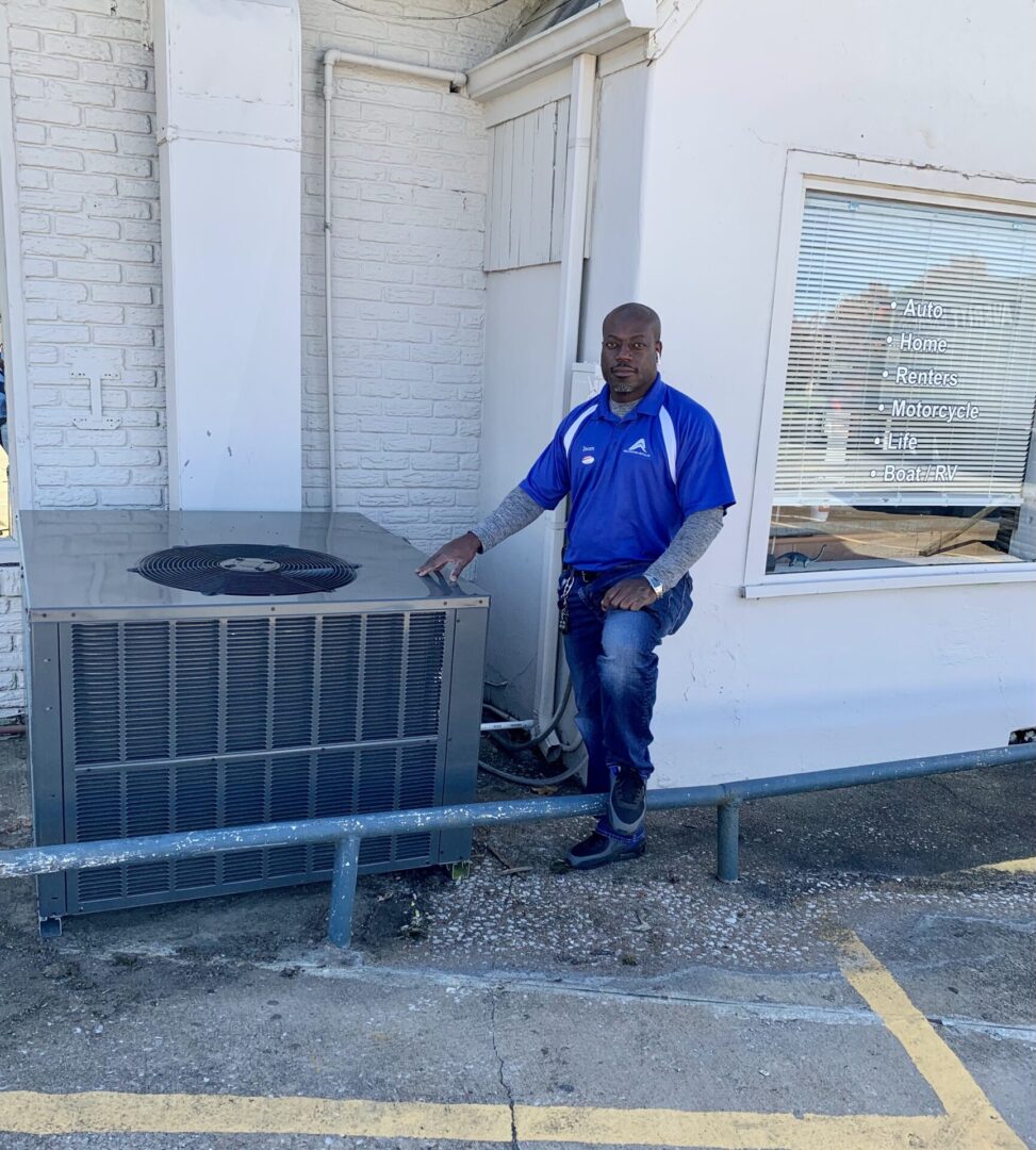 This is a package AC system installed at a local insurance agency.